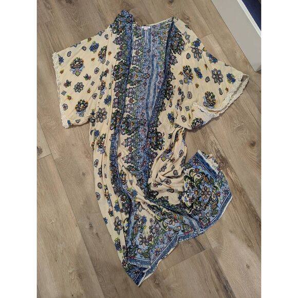 Sz 1X Pinky Paisley Duster Kimono - Boho! - Picture 7 of 13